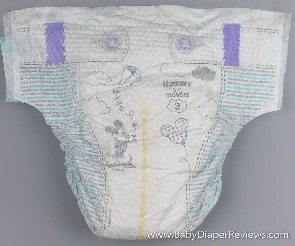 Huggies Little Movers front folded diaper with Mickey flying a kite