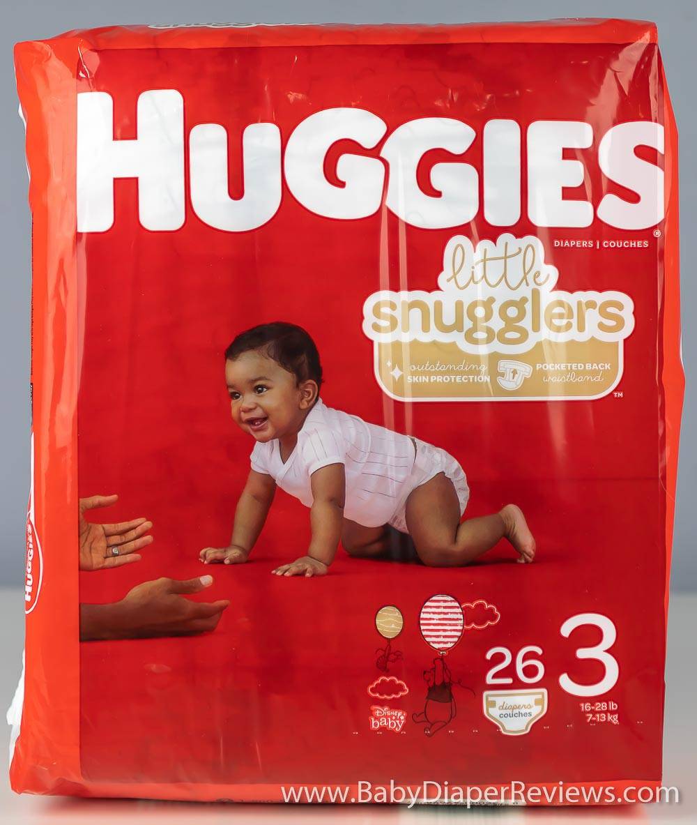 Close up view of back of Huggies Little Snugglers bag