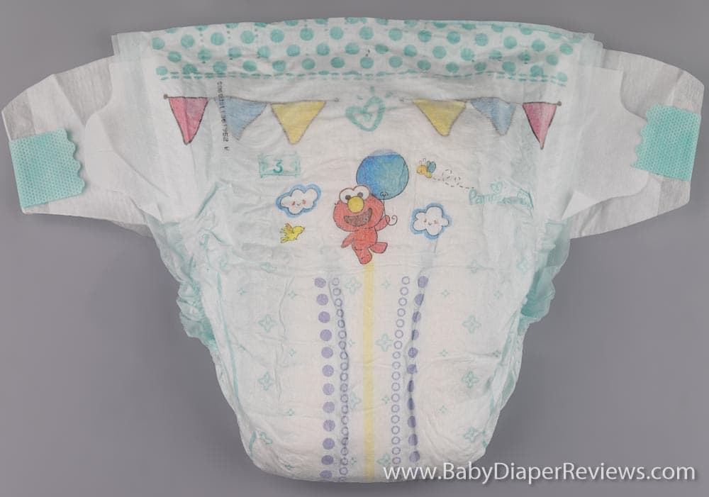 Pampers Baby Dry front folded diaper with seasame street