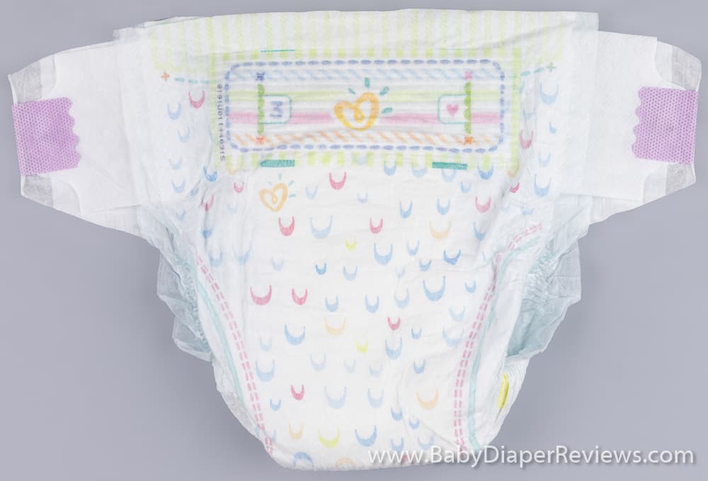 Pampers Cruisers front folded diaper with moons