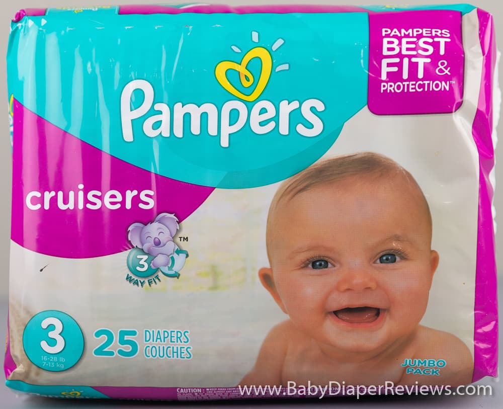 Detail view of Pampers Cruisers diapers back