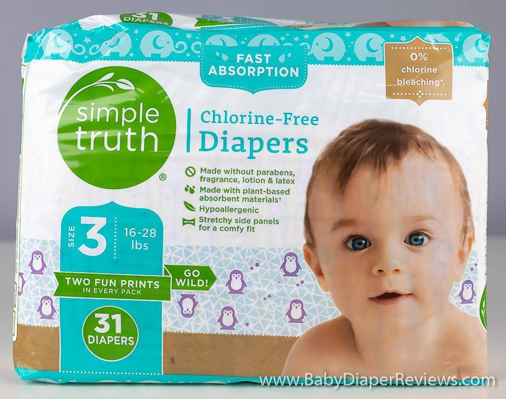 Close up view of Simple Truth size three diapers